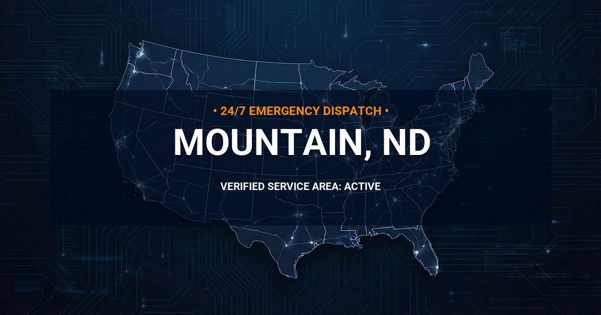 Emergency Plumbing Dispatch Map for Plumbing Services: Mountain, ND