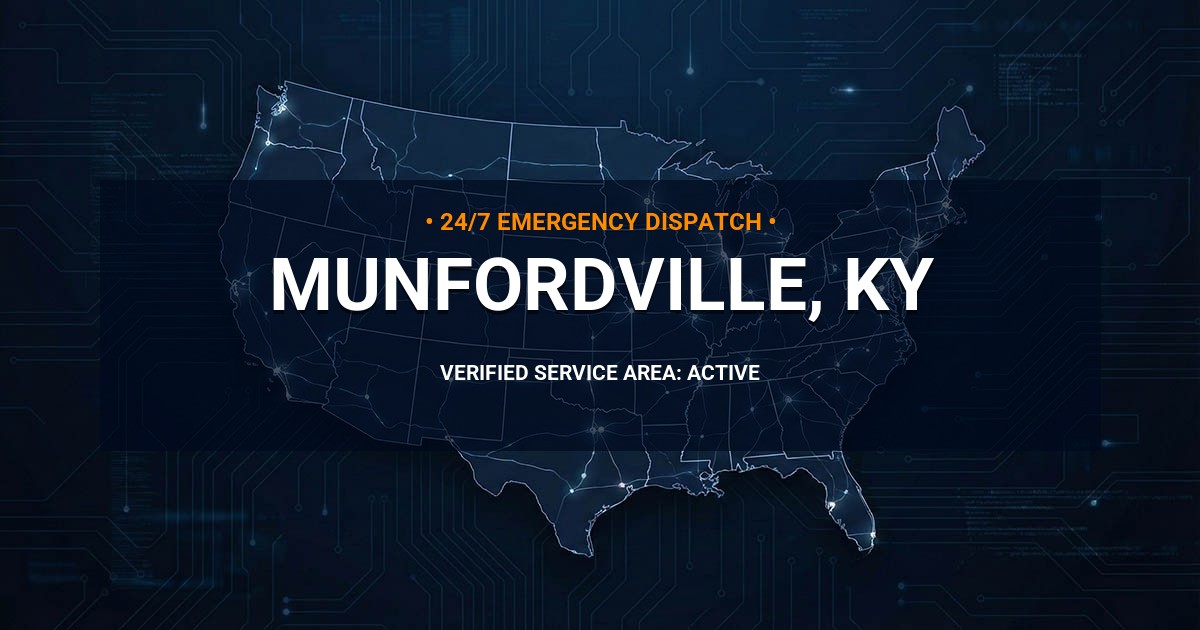 Emergency Plumbing Dispatch Map for Plumbing Services: Munfordville, KY