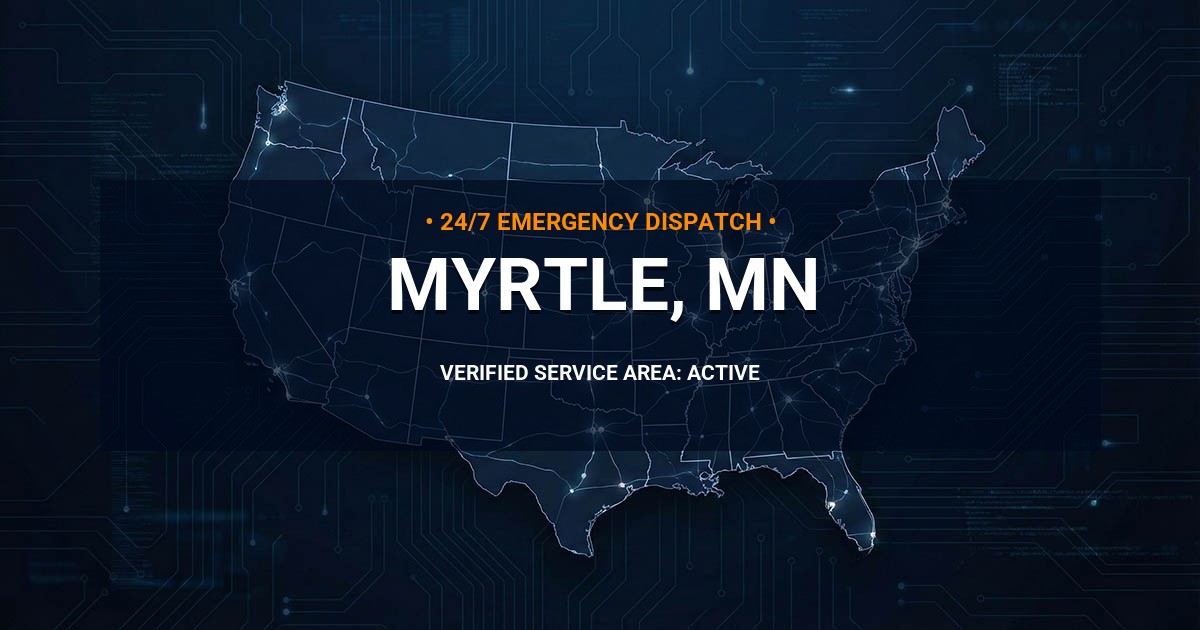 Emergency Plumbing Dispatch Map for Plumbing Services: Myrtle, MN