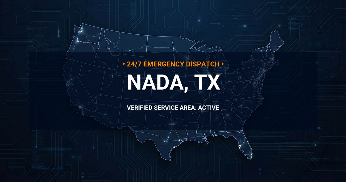 Emergency Plumbing Dispatch Map for Plumbing Services: Nada, TX
