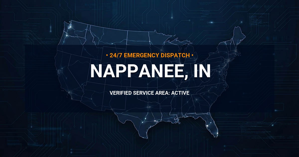 Emergency Plumbing Dispatch Map for Plumbing Services: Nappanee, IN