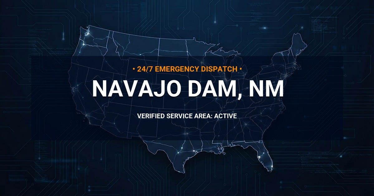 Emergency Plumbing Dispatch Map for Plumbing Services: Navajo Dam, NM