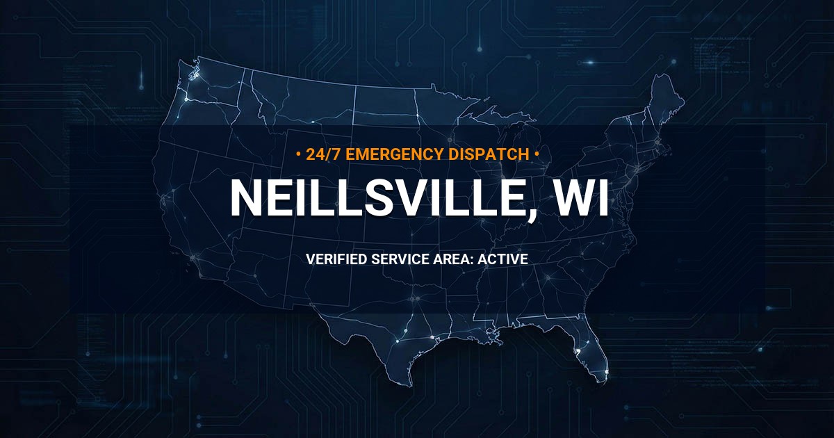 Emergency Plumbing Dispatch Map for Plumbing Services: Neillsville, WI