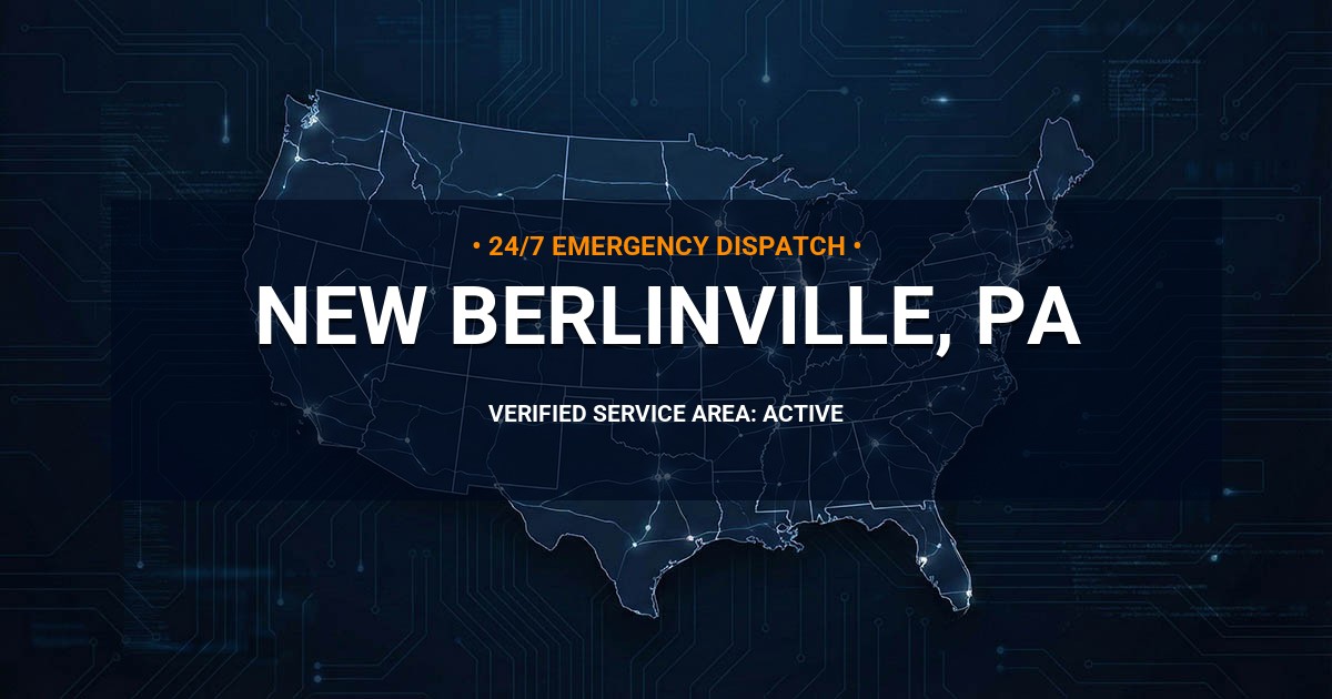 Emergency Plumbing Dispatch Map for Plumbing Services: New Berlinville, PA