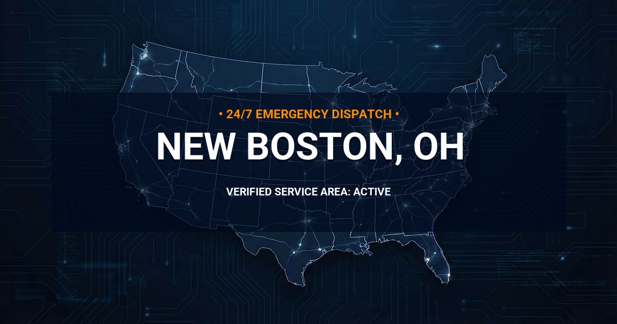 Emergency Plumbing Dispatch Map for Plumbing Services: New Boston, OH