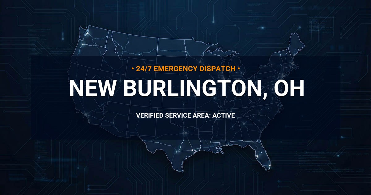 Emergency Plumbing Dispatch Map for Plumbing Services: New Burlington, OH