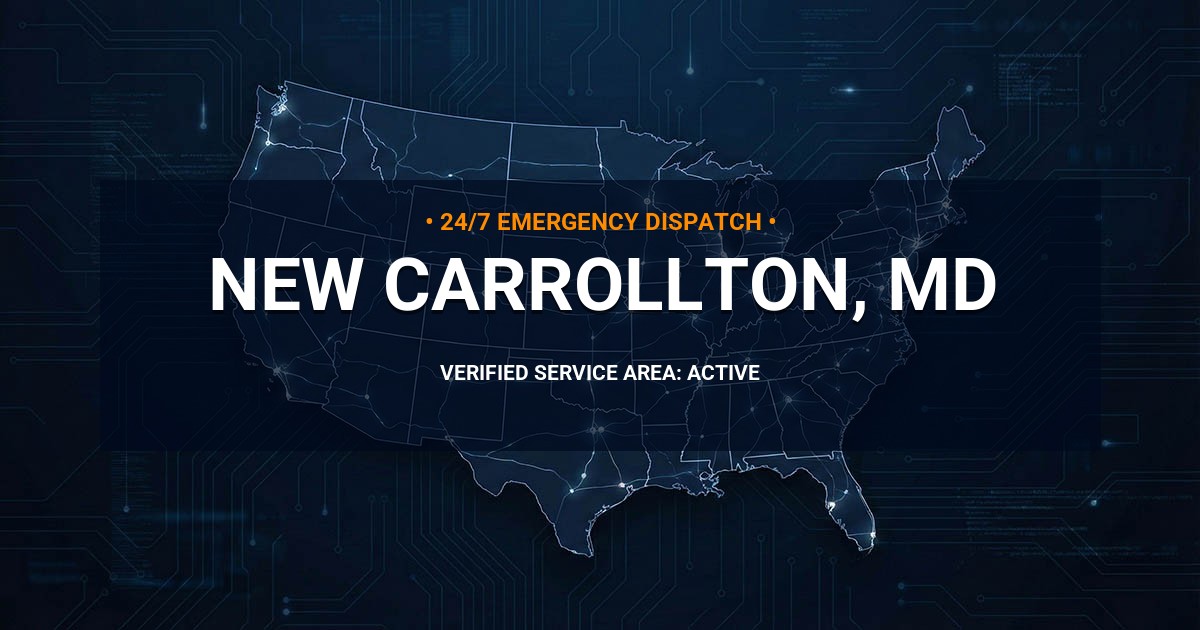 Emergency Plumbing Dispatch Map for Plumbing Services: New Carrollton, MD