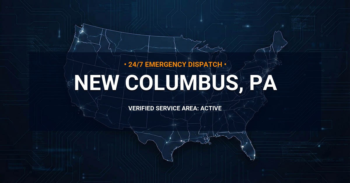 Emergency Plumbing Dispatch Map for Plumbing Services: New Columbus, PA