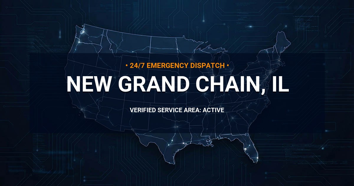 Emergency Plumbing Dispatch Map for Plumbing Services: New Grand Chain, IL