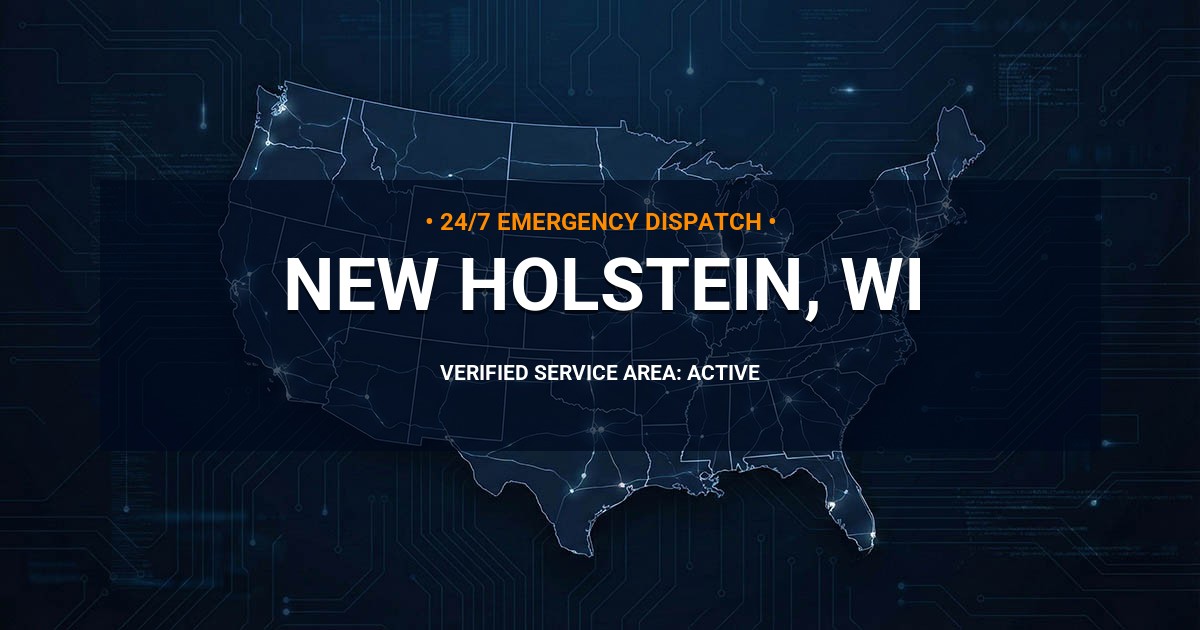 Emergency Plumbing Dispatch Map for Plumbing Services: New Holstein, WI