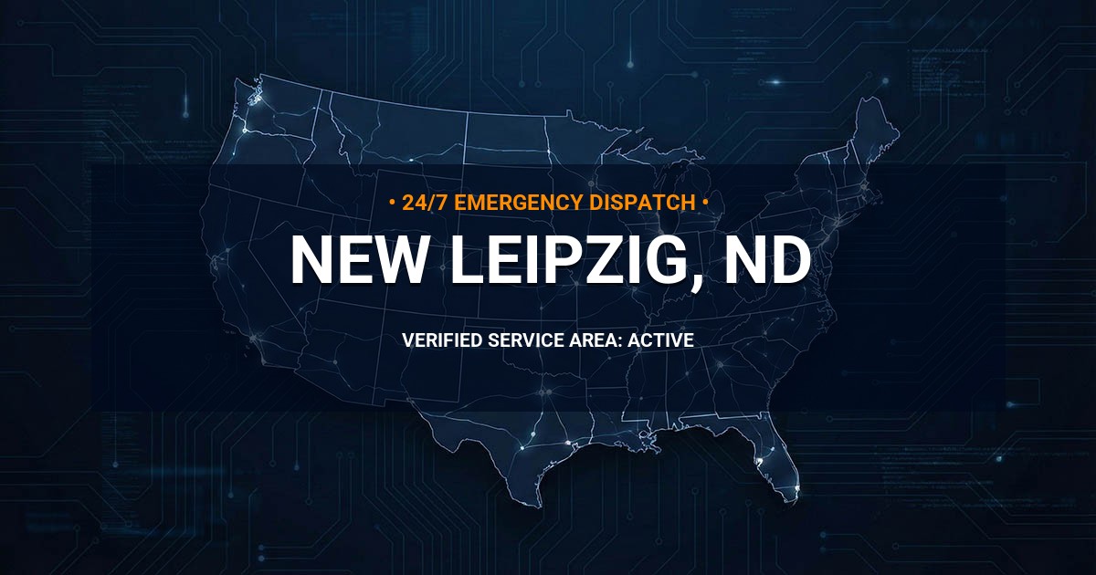 Emergency Plumbing Dispatch Map for Plumbing Services: New Leipzig, ND
