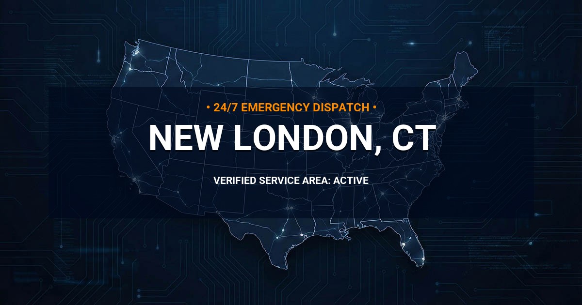 Emergency Plumbing Dispatch Map for Plumbing Services: New London, CT