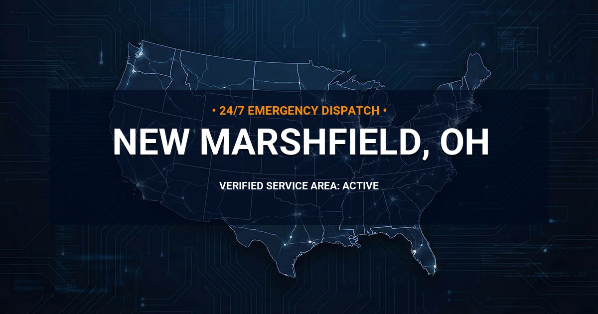 Emergency Plumbing Dispatch Map for Plumbing Services: New Marshfield, OH