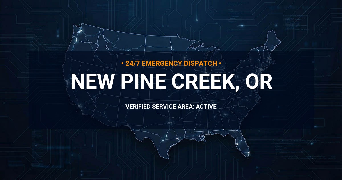 Emergency Plumbing Dispatch Map for Plumbing Services: New Pine Creek, OR