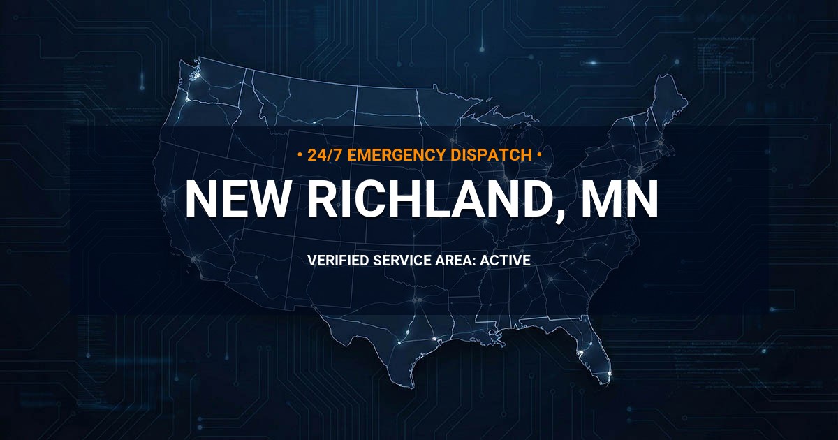 Emergency Plumbing Dispatch Map for Plumbing Services: New Richland, MN