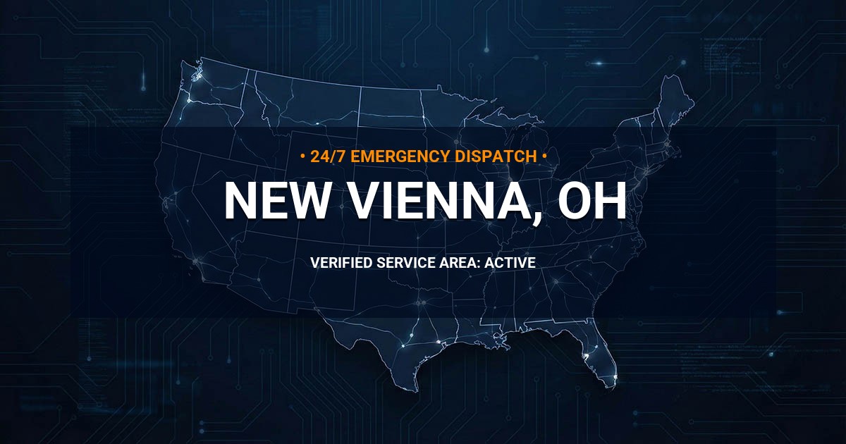 Emergency Plumbing Dispatch Map for Plumbing Services: New Vienna, OH