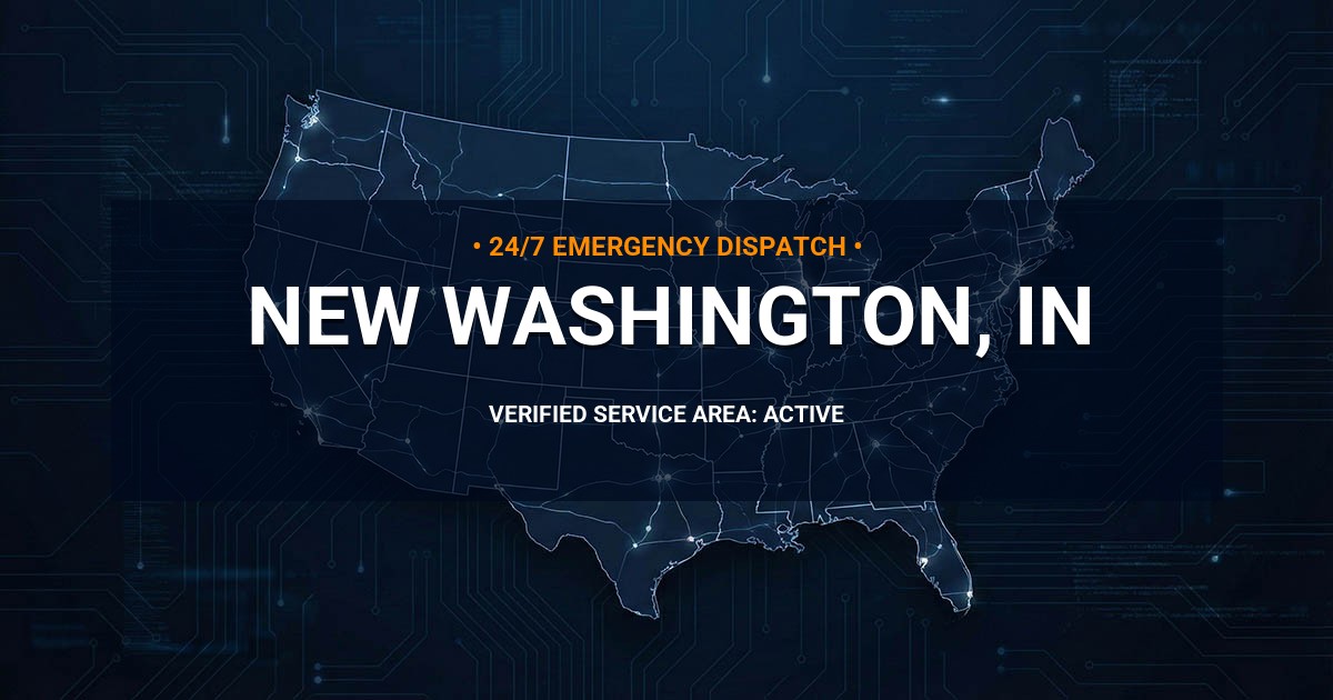 Emergency Plumbing Dispatch Map for Plumbing Services: New Washington, IN
