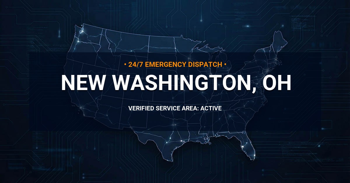 Emergency Plumbing Dispatch Map for Plumbing Services: New Washington, OH