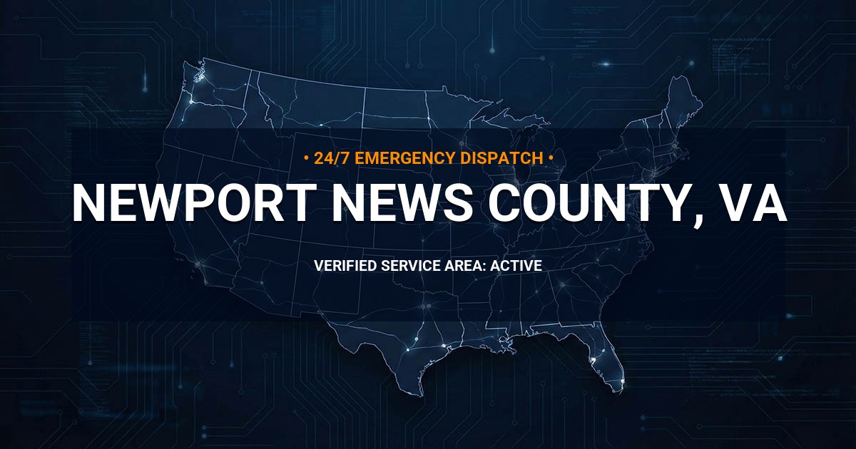 Emergency Plumbing Dispatch Map for Newport News County Plumbing Logistics