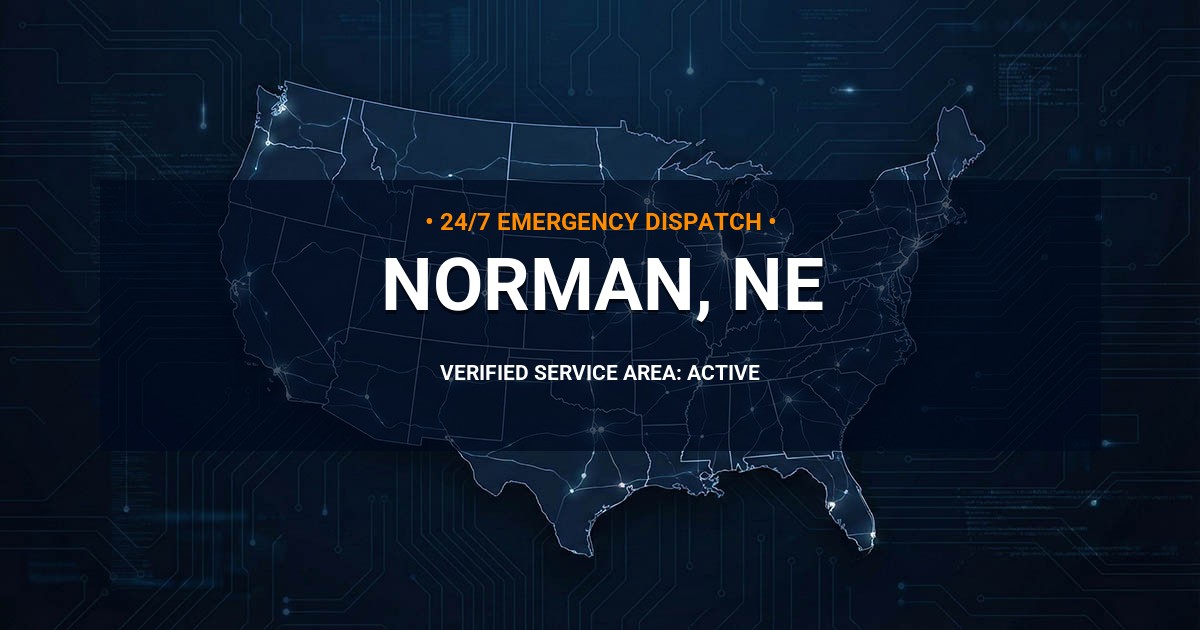 Emergency Plumbing Dispatch Map for Plumbing Services: Norman, NE