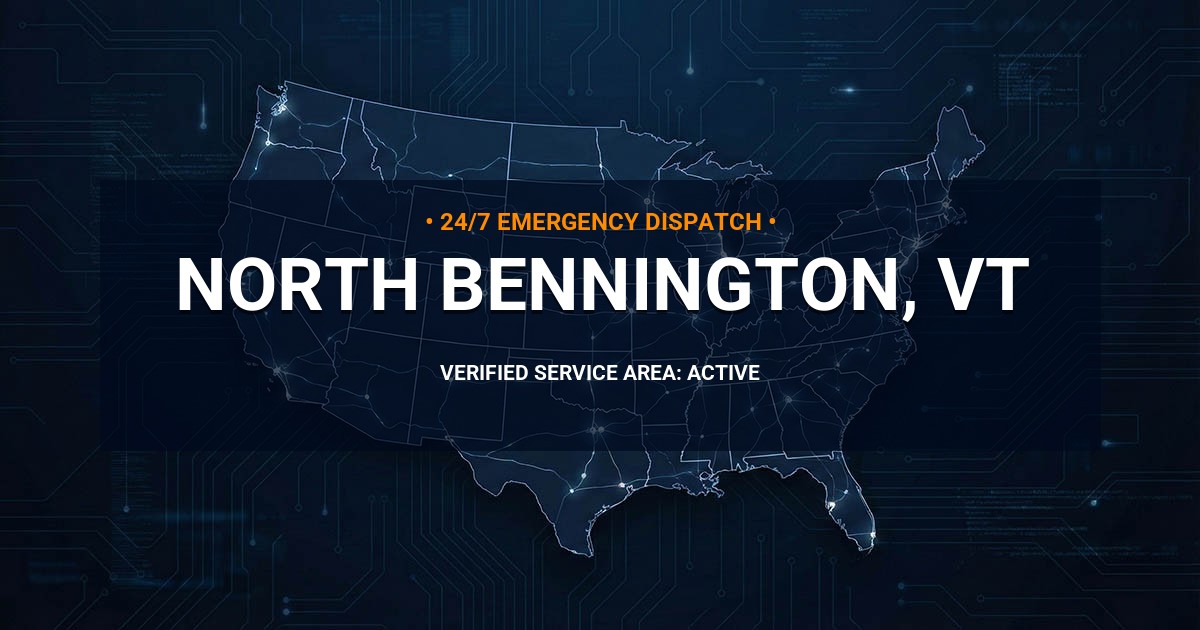 Emergency Plumbing Dispatch Map for Plumbing Services: North Bennington, VT