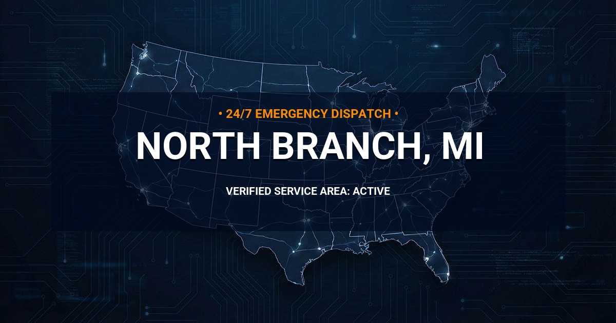 Emergency Plumbing Dispatch Map for Plumbing Services: North Branch, MI
