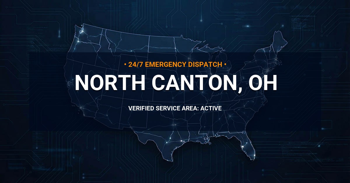 Emergency Plumbing Dispatch Map for Plumbing Services: North Canton, OH