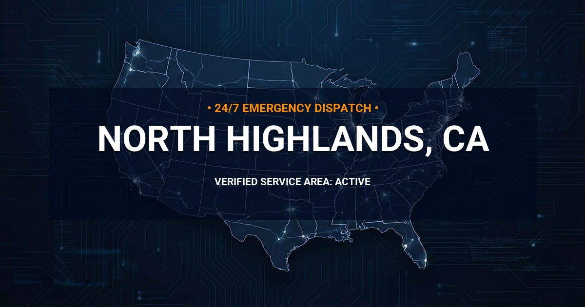 Emergency Plumbing Dispatch Map for Plumbing Services: North Highlands, CA