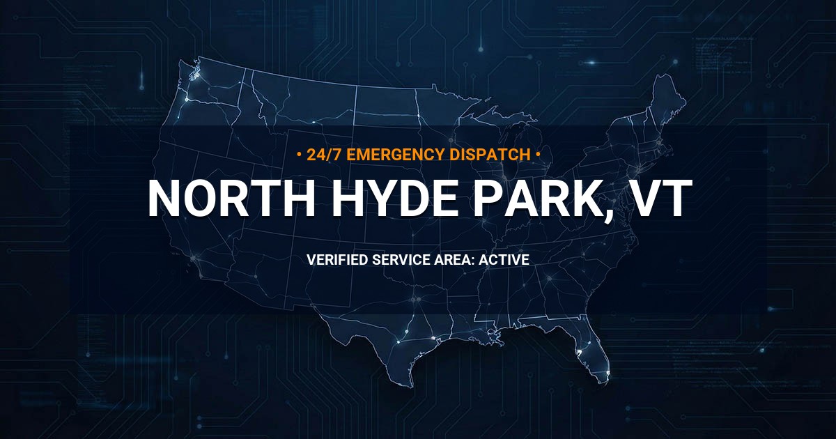 Emergency Plumbing Dispatch Map for Plumbing Services: North Hyde Park, VT
