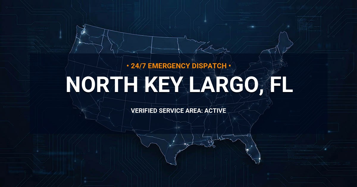 Emergency Plumbing Dispatch Map for Plumbing Services: North Key Largo, FL