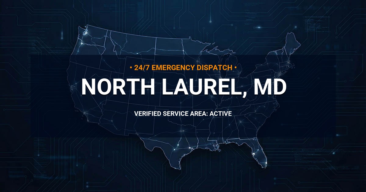 Emergency Plumbing Dispatch Map for Plumbing Services: North Laurel, MD