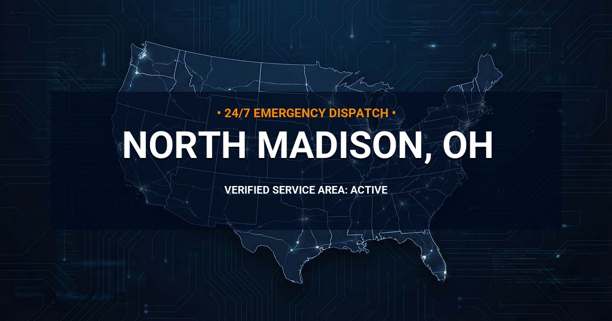 Emergency Plumbing Dispatch Map for Plumbing Services: North Madison, OH