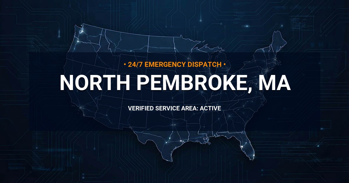 Emergency Plumbing Dispatch Map for Plumbing Services: North Pembroke, MA