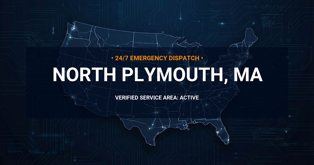 Emergency Plumbing Dispatch Map for Plumbing Services: North Plymouth, MA