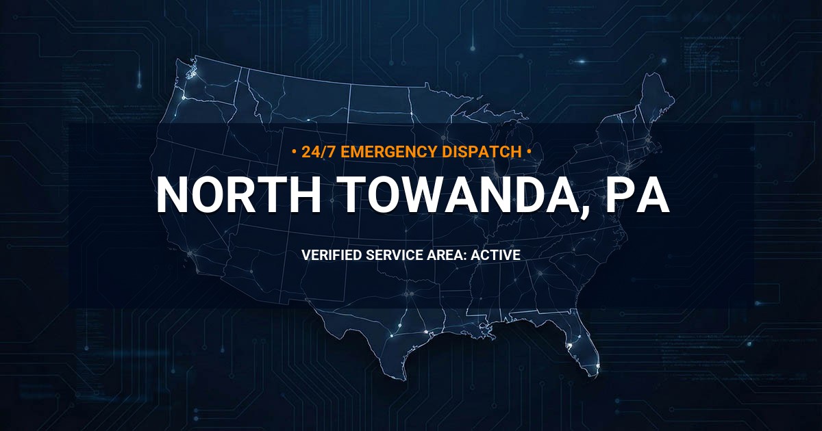 Emergency Plumbing Dispatch Map for Plumbing Services: North Towanda, PA