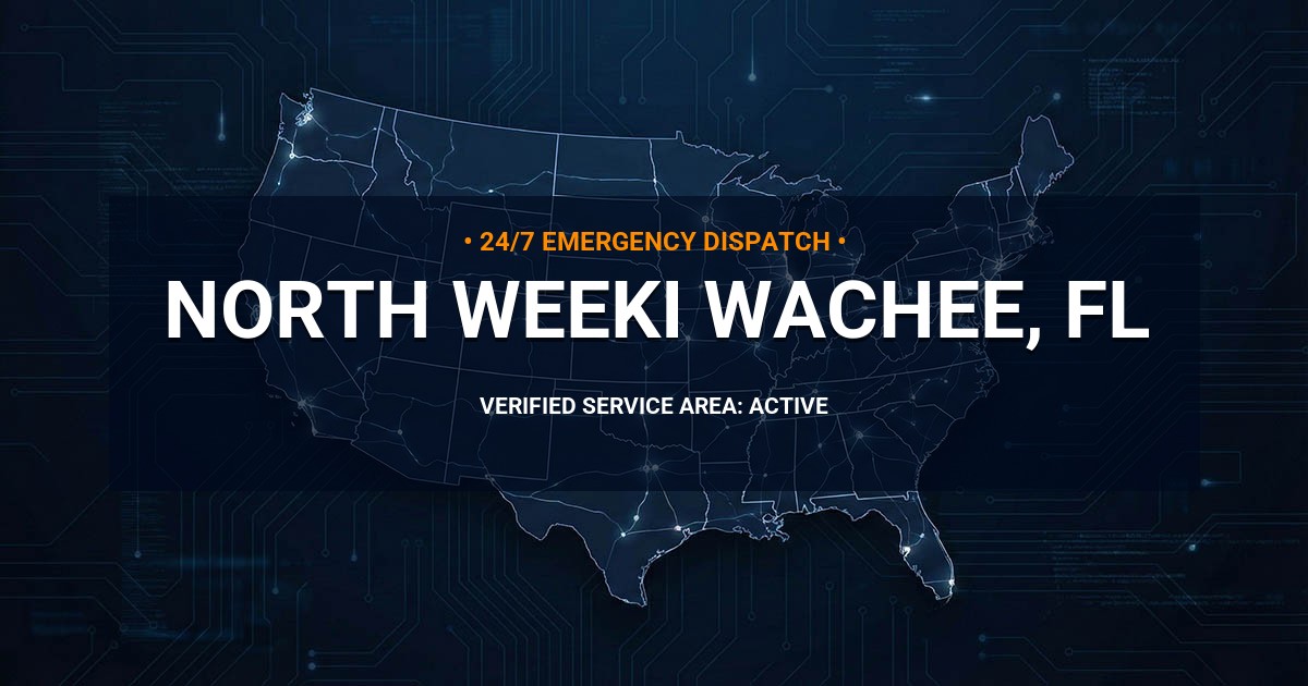 Emergency Plumbing Dispatch Map for Plumbing Services: North Weeki Wachee, FL