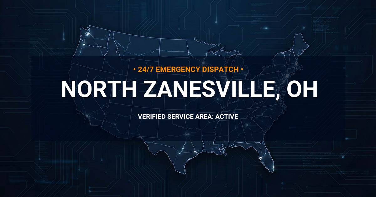 Emergency Plumbing Dispatch Map for Plumbing Services: North Zanesville, OH
