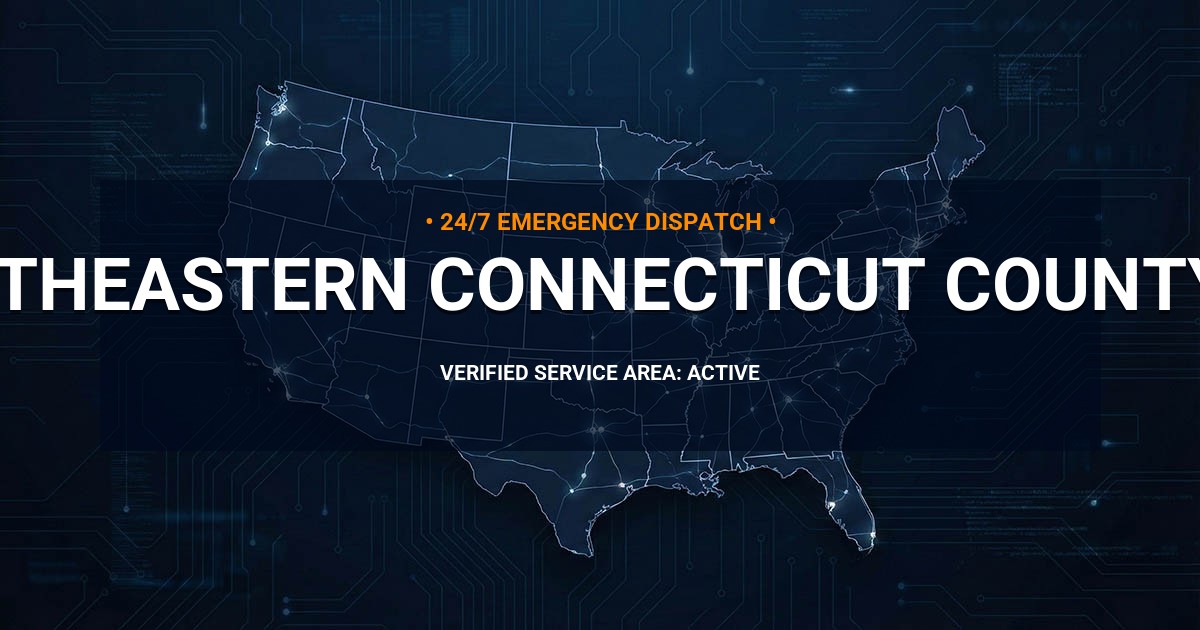 Emergency Plumbing Dispatch Map for Northeastern Connecticut County Plumbing Logistics