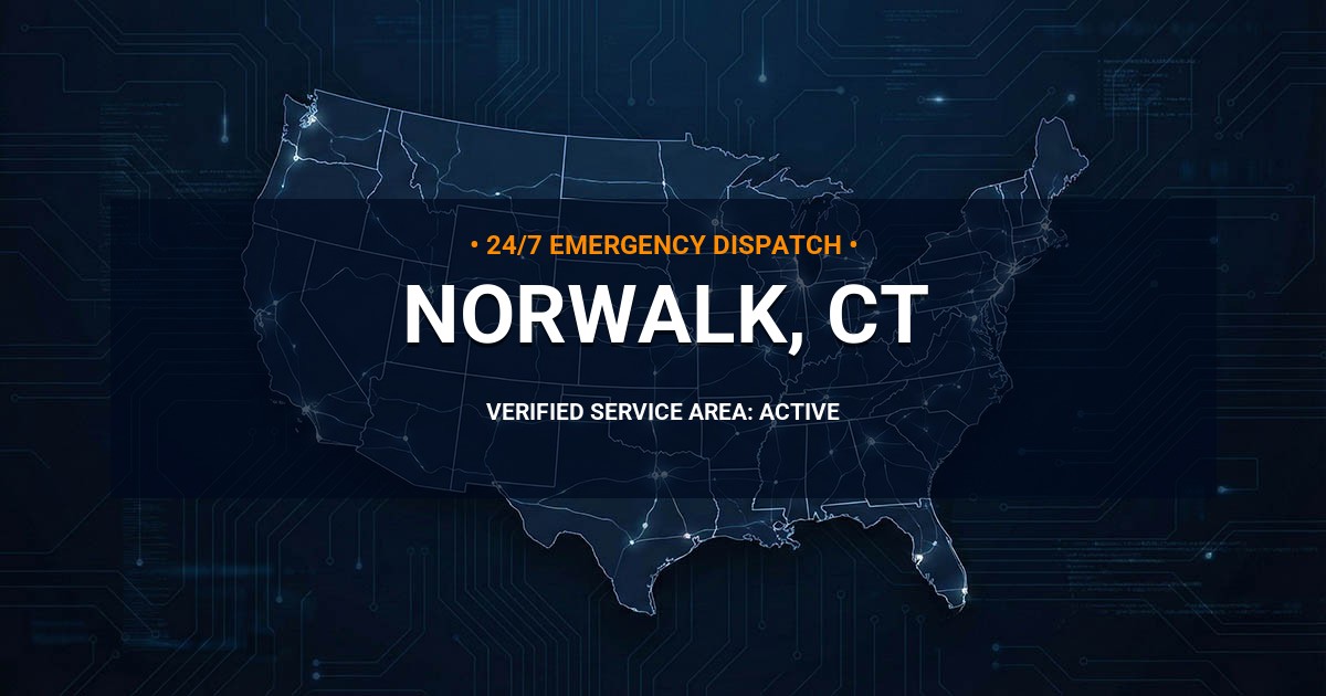 Emergency Plumbing Dispatch Map for Plumbing Services: Norwalk, CT