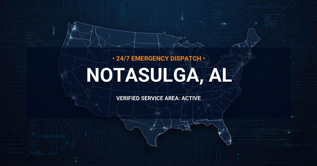 Emergency Plumbing Dispatch Map for Plumbing Services: Notasulga, AL
