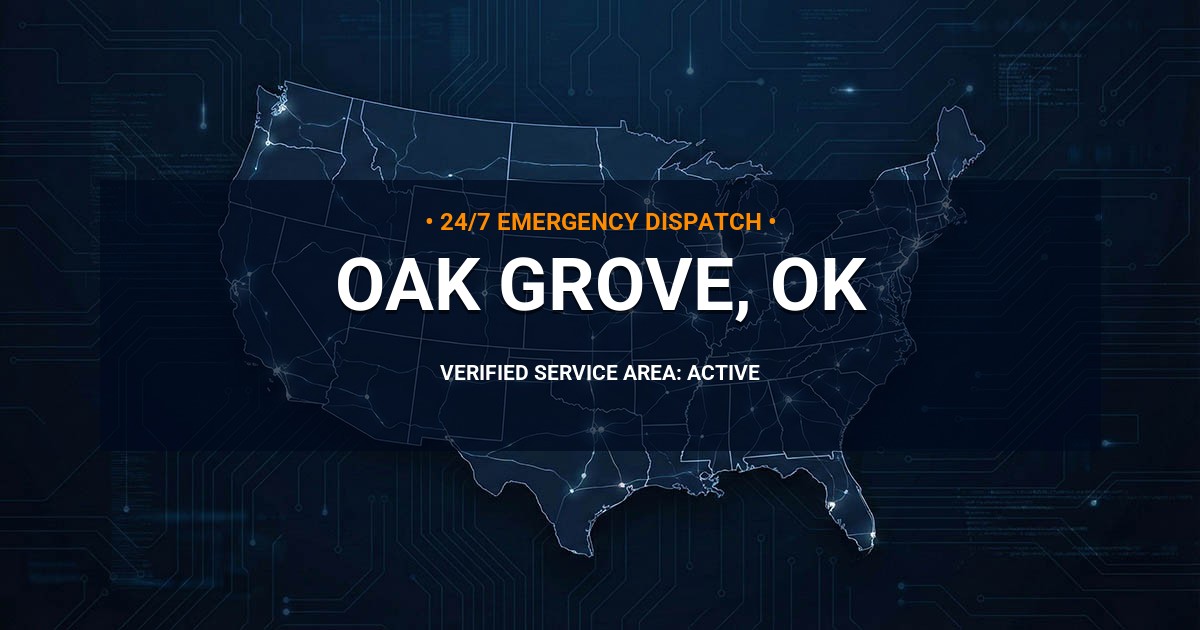 Emergency Plumbing Dispatch Map for Plumbing Services: Oak Grove, OK