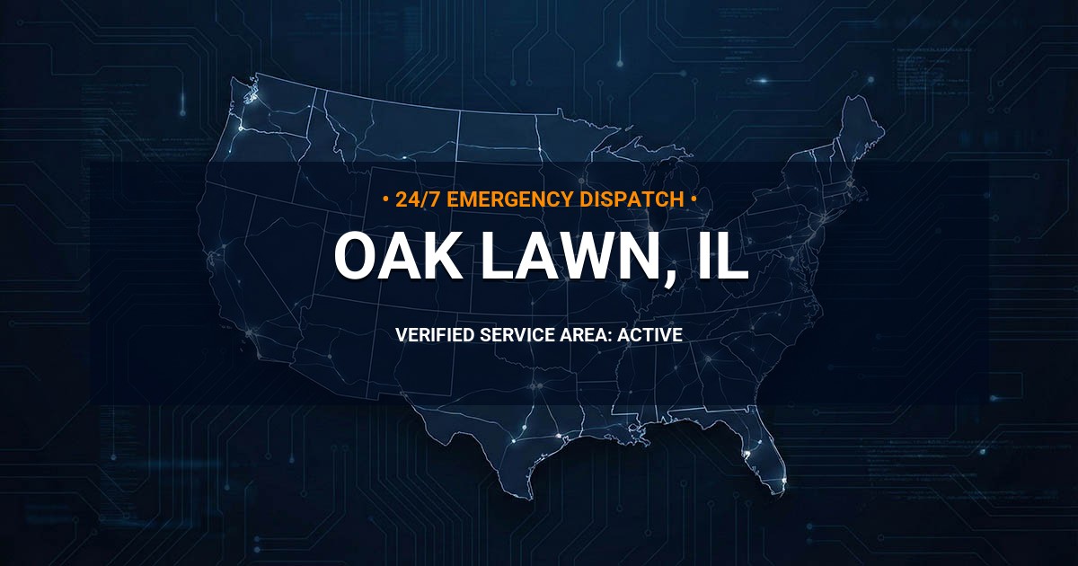 Emergency Plumbing Dispatch Map for Plumbing Services: Oak Lawn, IL