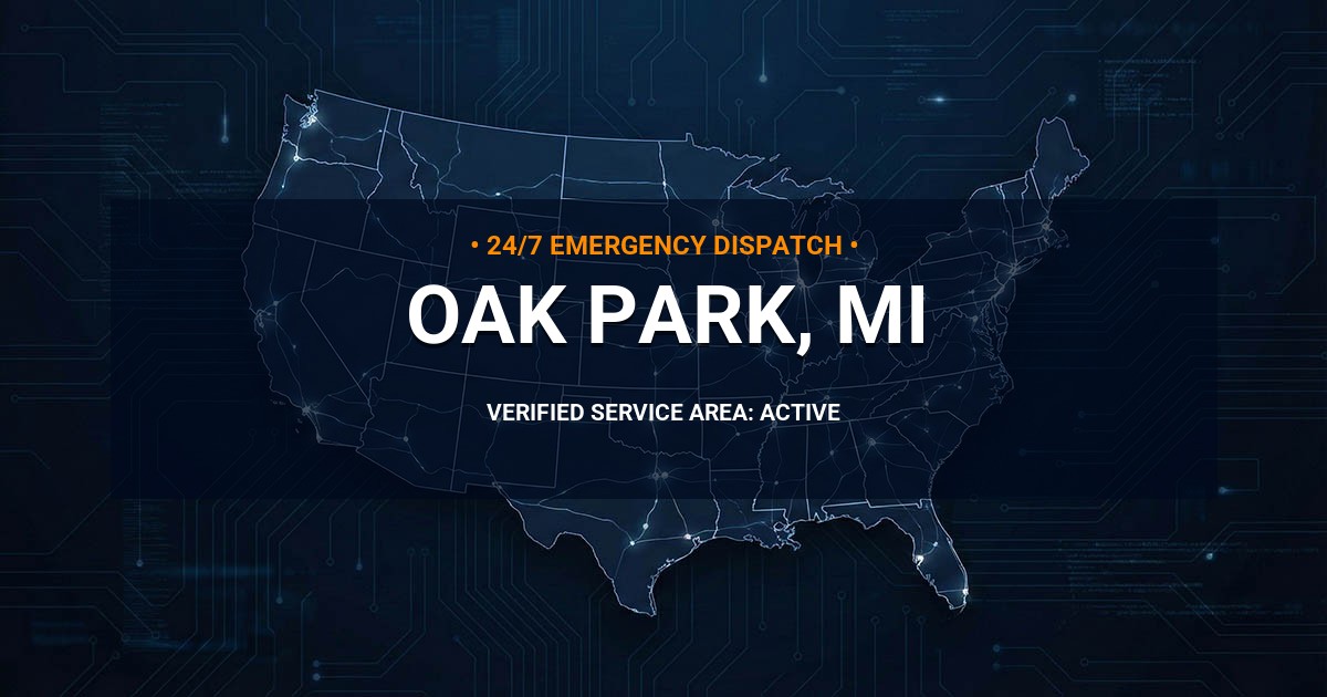 Emergency Plumbing Dispatch Map for Plumbing Services: Oak Park, MI