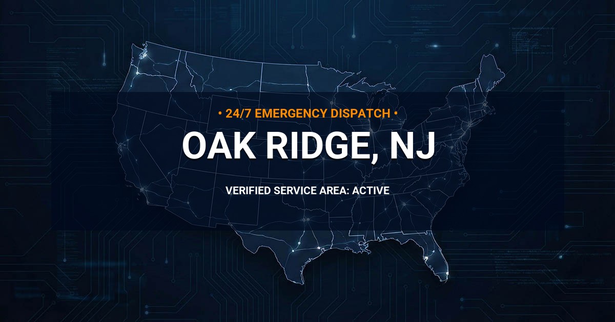 Emergency Plumbing Dispatch Map for Plumbing Services: Oak Ridge, NJ