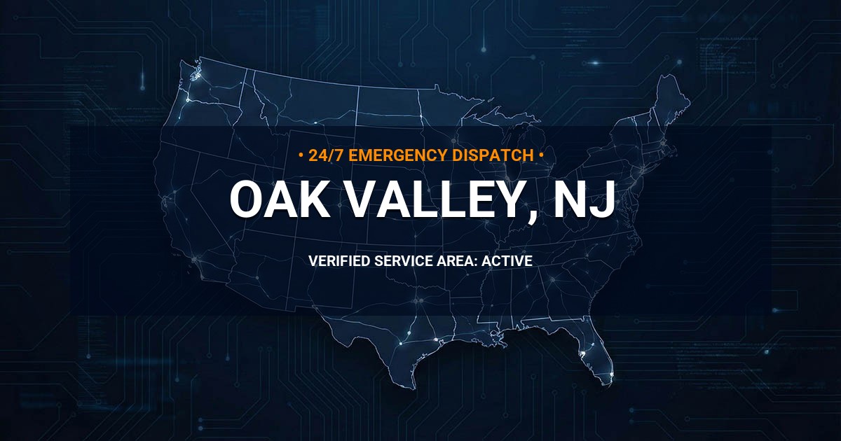 Emergency Plumbing Dispatch Map for Plumbing Services: Oak Valley, NJ