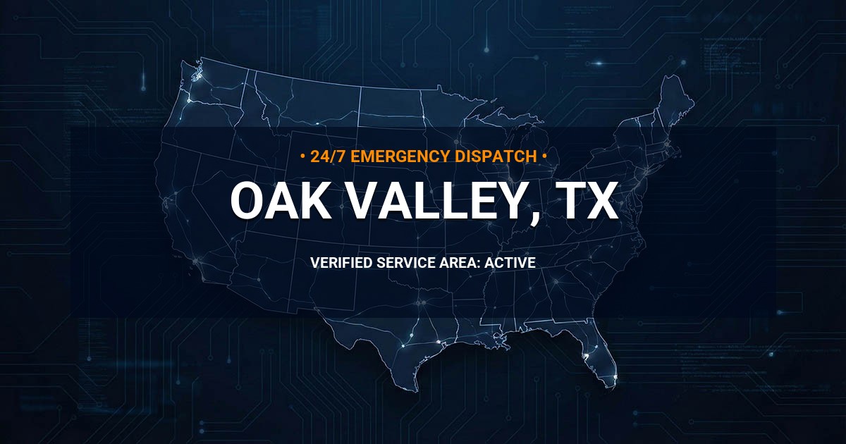 Emergency Plumbing Dispatch Map for Plumbing Services: Oak Valley, TX