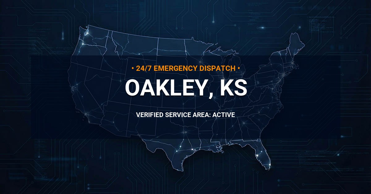 Emergency Plumbing Dispatch Map for Plumbing Services: Oakley, KS