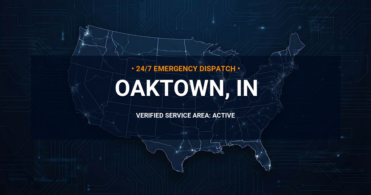 Emergency Plumbing Dispatch Map for Plumbing Services: Oaktown, IN