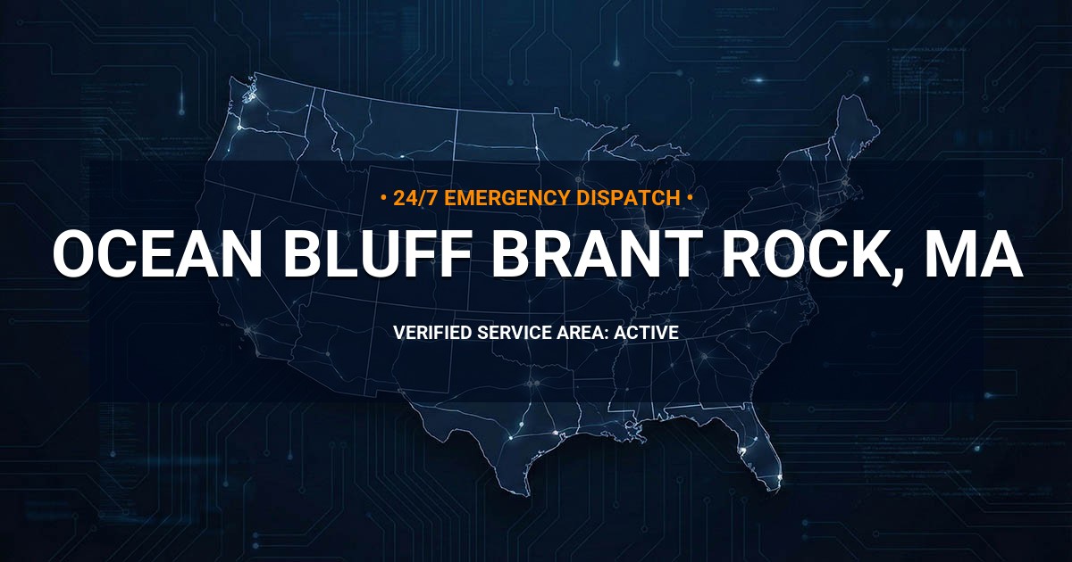 Emergency Plumbing Dispatch Map for Plumbing Services: Ocean Bluff-Brant Rock, MA