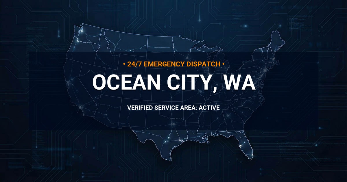 Emergency Plumbing Dispatch Map for Plumbing Services: Ocean City, WA